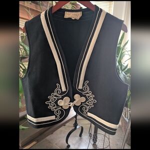 Double D Ranch Black Vest with Cream Detailing